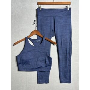 Outdoor Voices Set Sports Bra Top Leggings Women's Medium Blue Activewear
